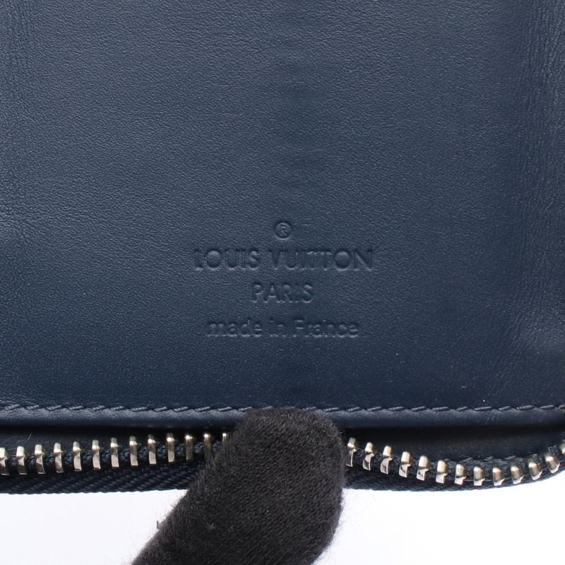 Louis Vuitton Round Long Wallet Zippy Wallet Vertical Damier Infini N60503 Navy