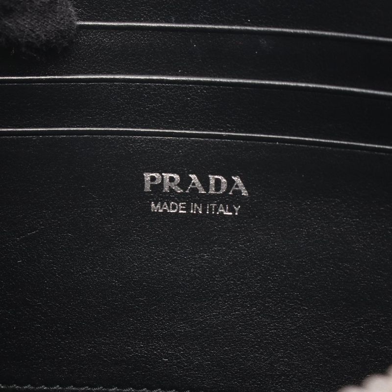 Prada Round Wallet Tessuto Pocket Re-Nylon 1ml045 Black Nylon Triangle Logo