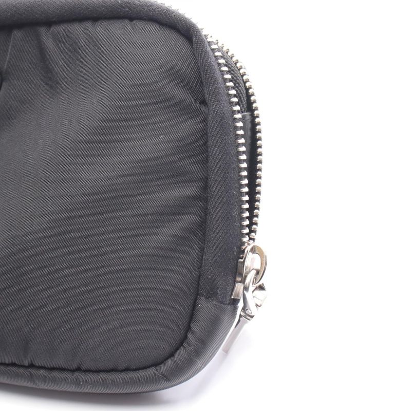 Prada Round Wallet Tessuto Pocket Re-Nylon 1ml045 Black Nylon Triangle Logo