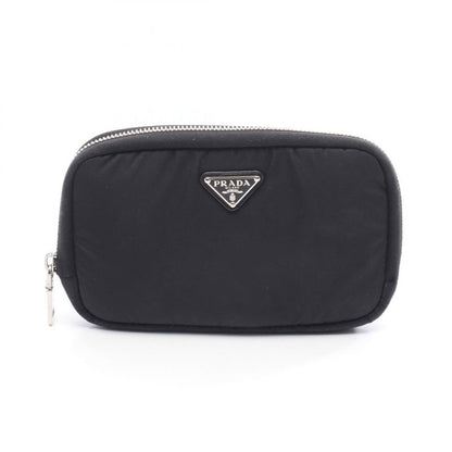 Prada Round Wallet Tessuto Pocket Re-Nylon 1ml045 Black Nylon Triangle Logo