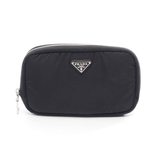 Prada Round Wallet Tessuto Pocket Re-Nylon 1ml045 Black Nylon Triangle Logo