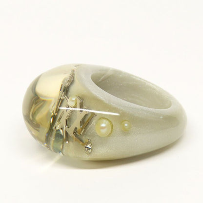 Louis Vuitton Bag Ankle John Ring Monogram Ring Clear Silver - Women's