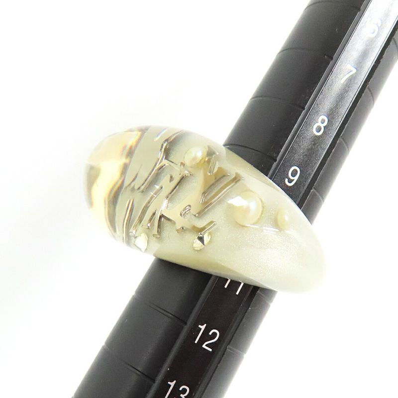 Louis Vuitton Bag Ankle John Ring Monogram Ring Clear Silver - Women's