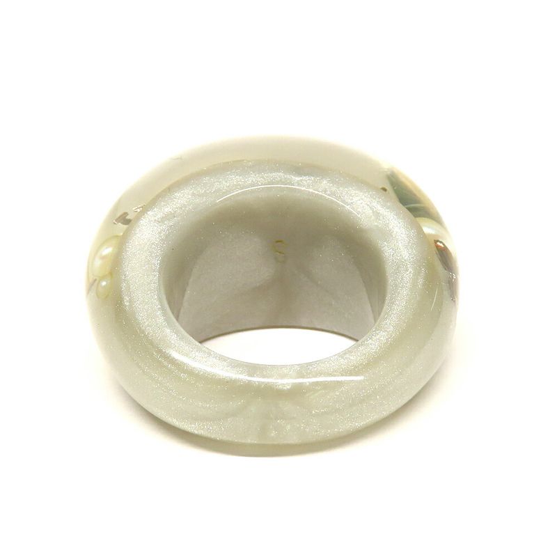 Louis Vuitton Bag Ankle John Ring Monogram Ring Clear Silver - Women's