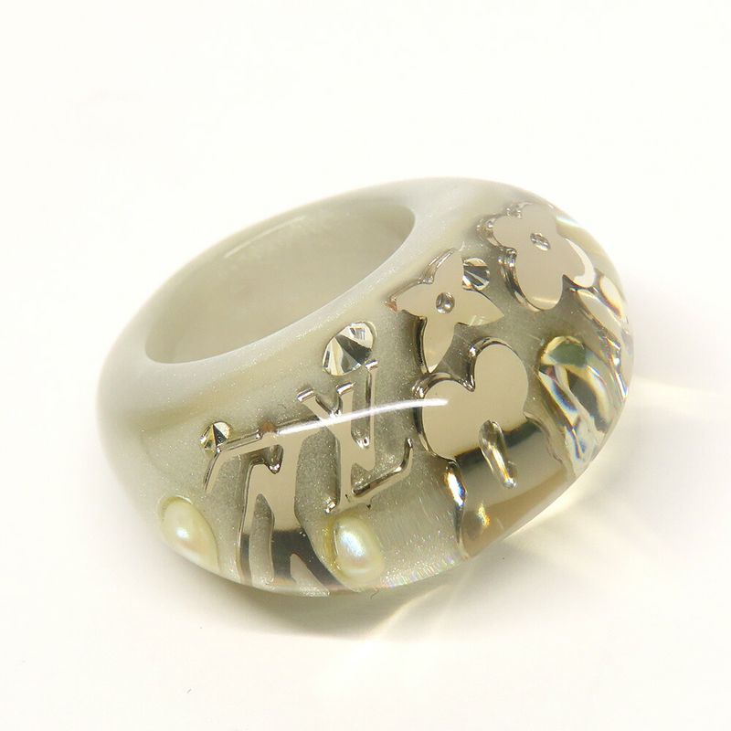 Louis Vuitton Bag Ankle John Ring Monogram Ring Clear Silver - Women's
