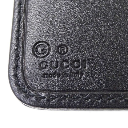 Gucci Wallet Women's Men's Brand Bifold Wallet Micro GG Shima Leather Black