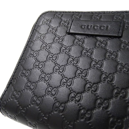 Gucci Wallet Women's Men's Brand Bifold Wallet Micro GG Shima Leather Black