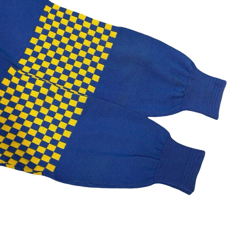 Christian Dior Wool Sweater Knit Top M Size Women's Blue Yellow 08987