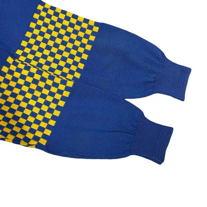 Christian Dior Wool Sweater Knit Top M Size Women's Blue Yellow 08987