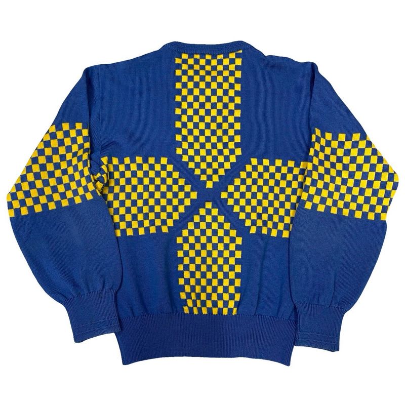 Christian Dior Wool Sweater Knit Top M Size Women's Blue Yellow 08987