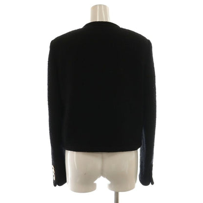 Celine 2v00c764l Chass Eur Jacket Tweed Collarless Outerwear Gold Buttons 34