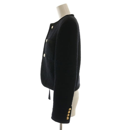 Celine 2v00c764l Chass Eur Jacket Tweed Collarless Outerwear Gold Buttons 34