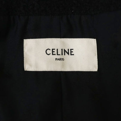 Celine 2v00c764l Chass Eur Jacket Tweed Collarless Outerwear Gold Buttons 34