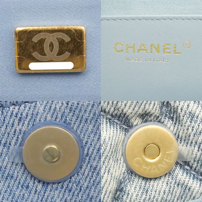 Chanel Bag Chain Shoulder Maxi Washed Denim As5734 Random Denim Leather