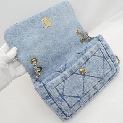 Chanel Bag Chain Shoulder Maxi Washed Denim As5734 Random Denim Leather