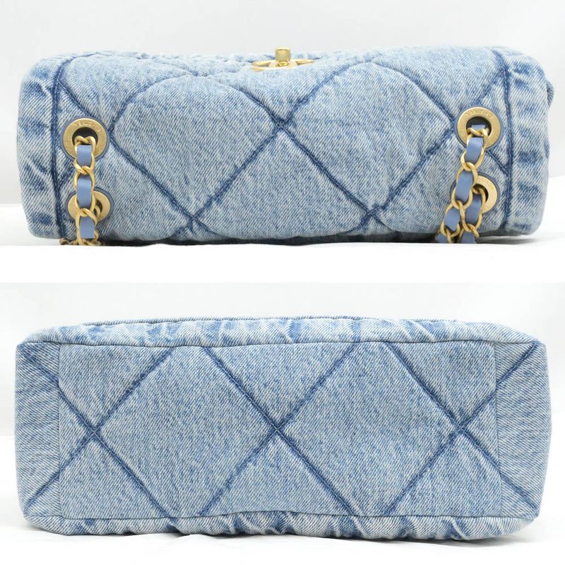 Chanel Bag Chain Shoulder Maxi Washed Denim As5734 Random Denim Leather
