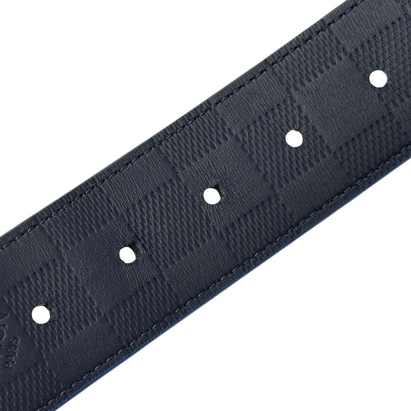 Louis Vuitton Belt Damier Graphite Men's Brand Reversible Suntulle Black Blue