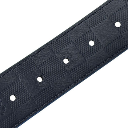 Louis Vuitton Belt Damier Graphite Men's Brand Reversible Suntulle Black Blue