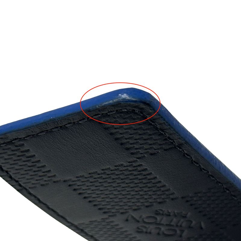 Louis Vuitton Belt Damier Graphite Men's Brand Reversible Suntulle Black Blue