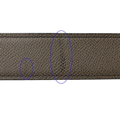 Hermes Belt Men's Brand Street H Leather Navy Gray Reversible C Engraved
