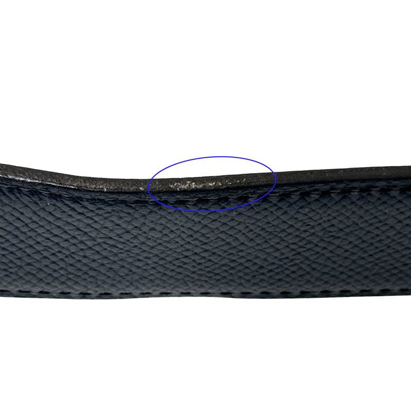 Hermes Belt Men's Brand Street H Leather Navy Gray Reversible C Engraved