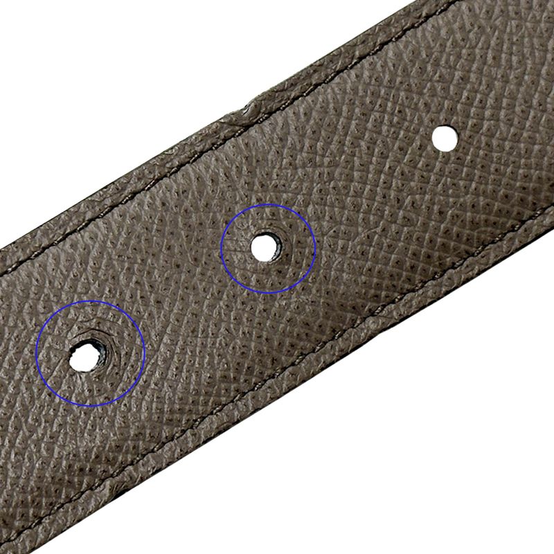 Hermes Belt Men's Brand Street H Leather Navy Gray Reversible C Engraved