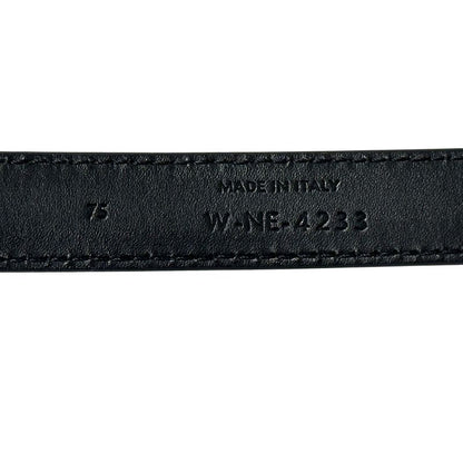 Celine Belt Women's Brand Triomphe Leather Small 18mm (0.71in) Black Gold Waist