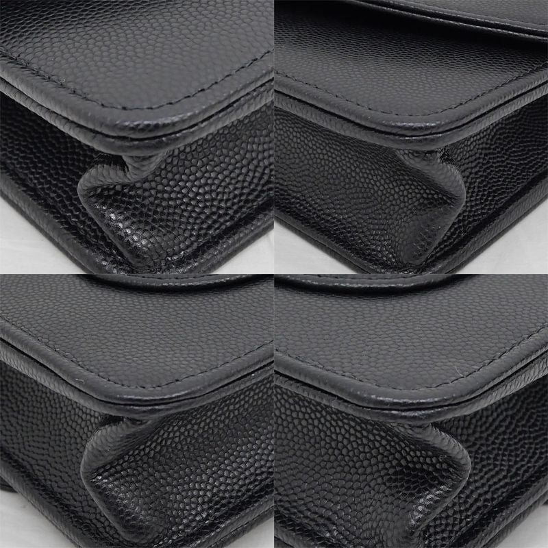 Chanel Wallet Chain Wallet Ap4653 Random Grained Shiny Cuffskin BK