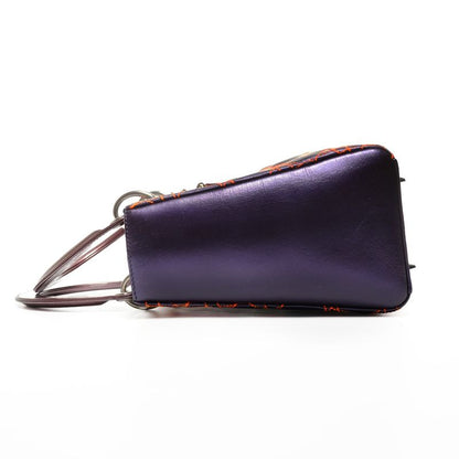 Dior Handbag Cannage Anselm Lyle 2-Way Purple Orange