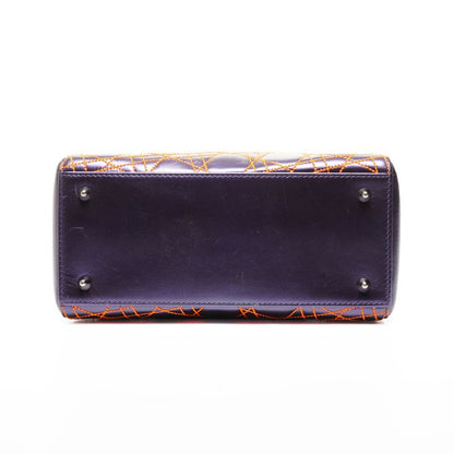 Dior Handbag Cannage Anselm Lyle 2-Way Purple Orange