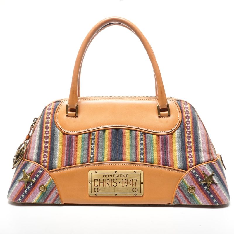 Dior Handbag Montaigne Cadillac John Galliano Canvas Leather