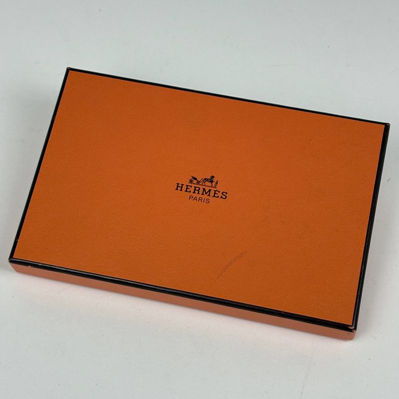 Hermes Saumur Diane Cadena Bifold Long Wallet Leather Black 〇Z Ladies