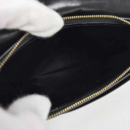 Hermes Saumur Diane Cadena Bifold Long Wallet Leather Black 〇Z Ladies