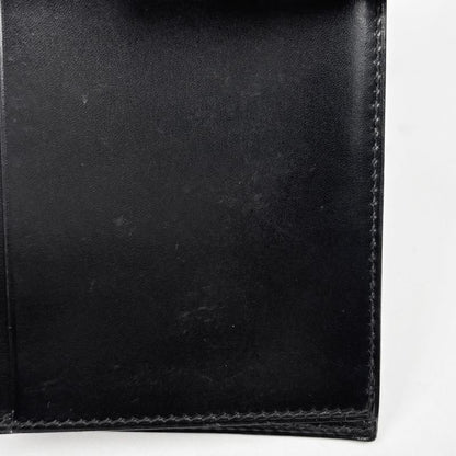 Hermes Saumur Diane Cadena Bifold Long Wallet Leather Black 〇Z Ladies