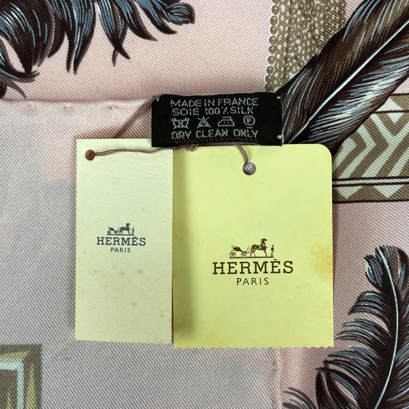 Hermes Carre 90 Brazil Scarf Silk Pink Multicolor Ladies