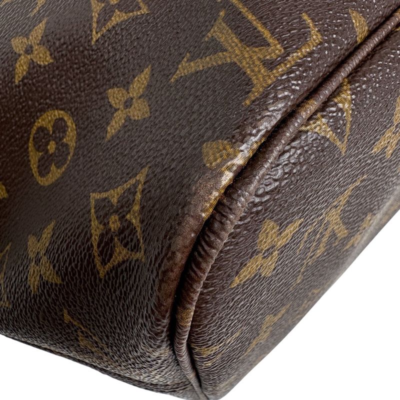 Louis Vuitton Neverfull MM Handbag Tote Bag Monogram Brown Fuchsia (pink)