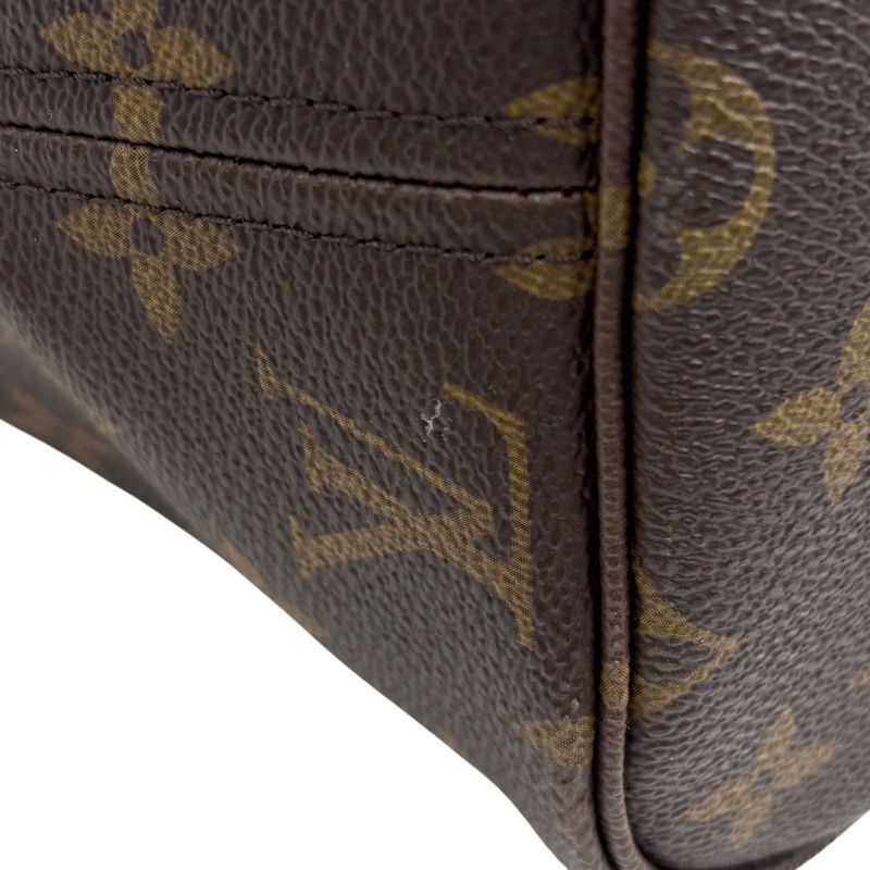 Louis Vuitton Neverfull MM Handbag Tote Bag Monogram Brown Fuchsia (pink)