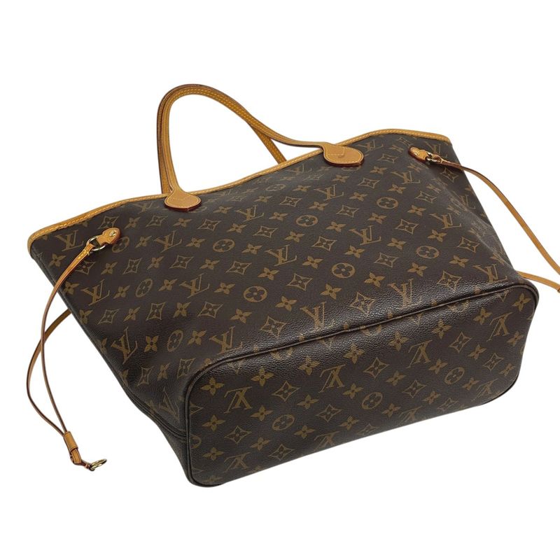 Louis Vuitton Neverfull MM Handbag Tote Bag Monogram Brown Fuchsia (pink)