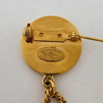 Chanel Cocomark Brooch Matelasse Cambon Swing Brooch GP Gold Ladies