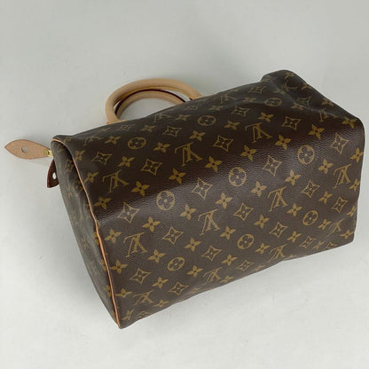 Louis Vuitton Speedy 30 Boston Bag Commuter Handbag Monogram Brown M41526 Women