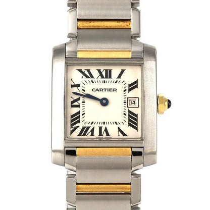 Cartier Tank Française MM Date Combi W51012q4 SS Xyg Quartz