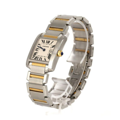 Cartier Tank Française MM Date Combi W51012q4 SS Xyg Quartz