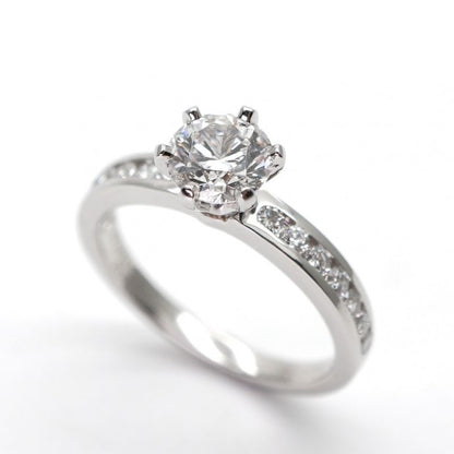 Tiffany & Co Engagement Ring Channel Set Diamond Band Platinum