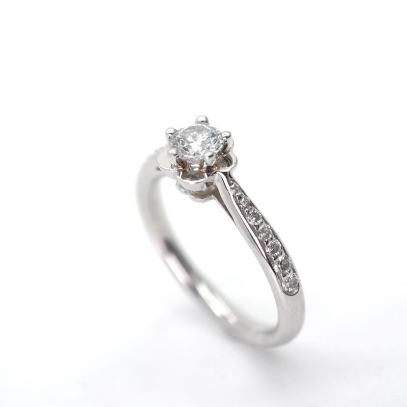 Chanel Engagement Ring Half Eternity Half Circle Camellia Collection Ring Pt950