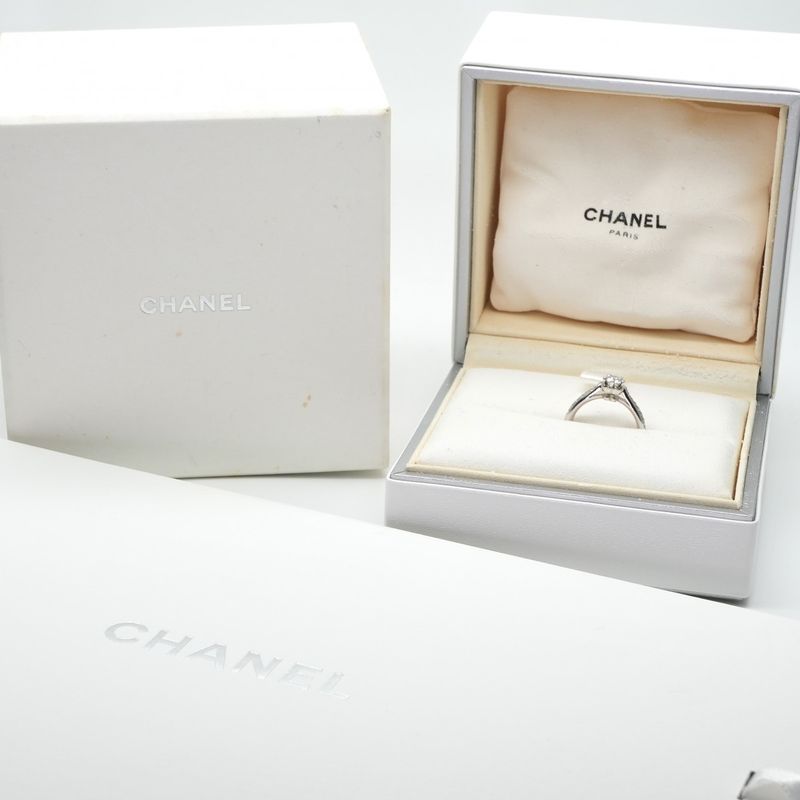Chanel Engagement Ring Half Eternity Half Circle Camellia Collection Ring Pt950