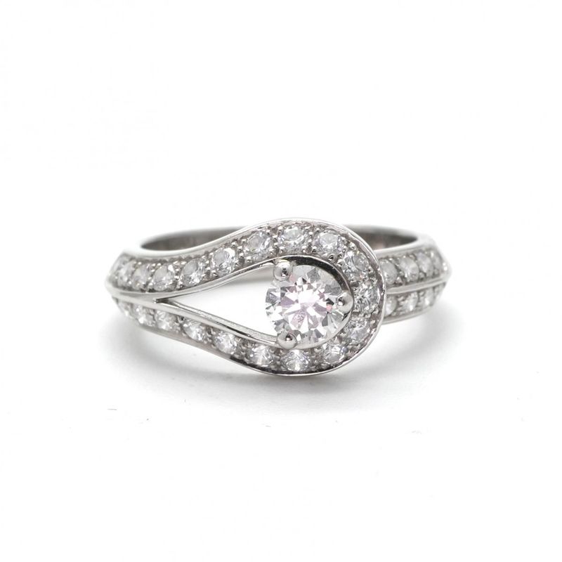 Van Cleef & Arpels Couture Ring Pt950 Silver Diamond Ring Engagement Ring