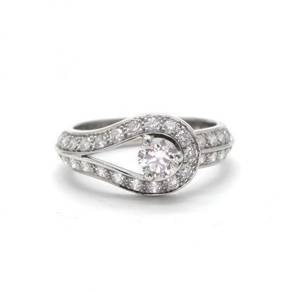 Van Cleef & Arpels Couture Ring Pt950 Silver Diamond Ring Engagement Ring