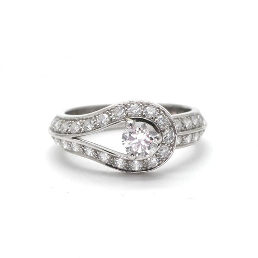 Van Cleef & Arpels Couture Ring Pt950 Silver Diamond Ring Engagement Ring