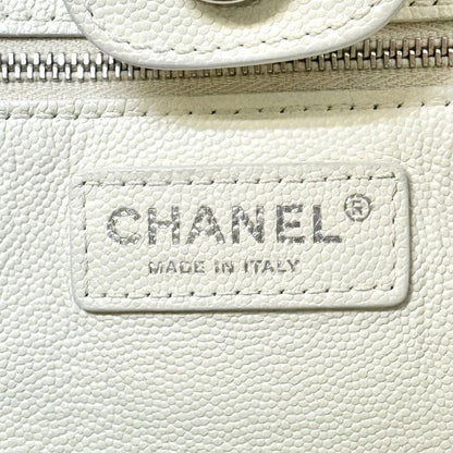 Chanel Matelasse Bag Tote Bag Shoulder Bag Caviar Skin White Silver Hardware