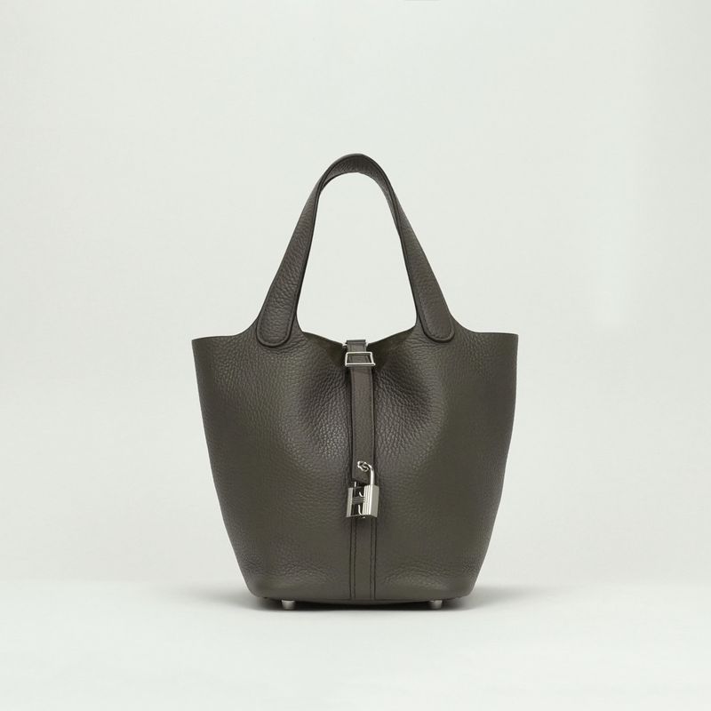 Hermes Picotin Lock PM Picotin Lock PM Bag Tote Bag Taurillon Clemence Etain